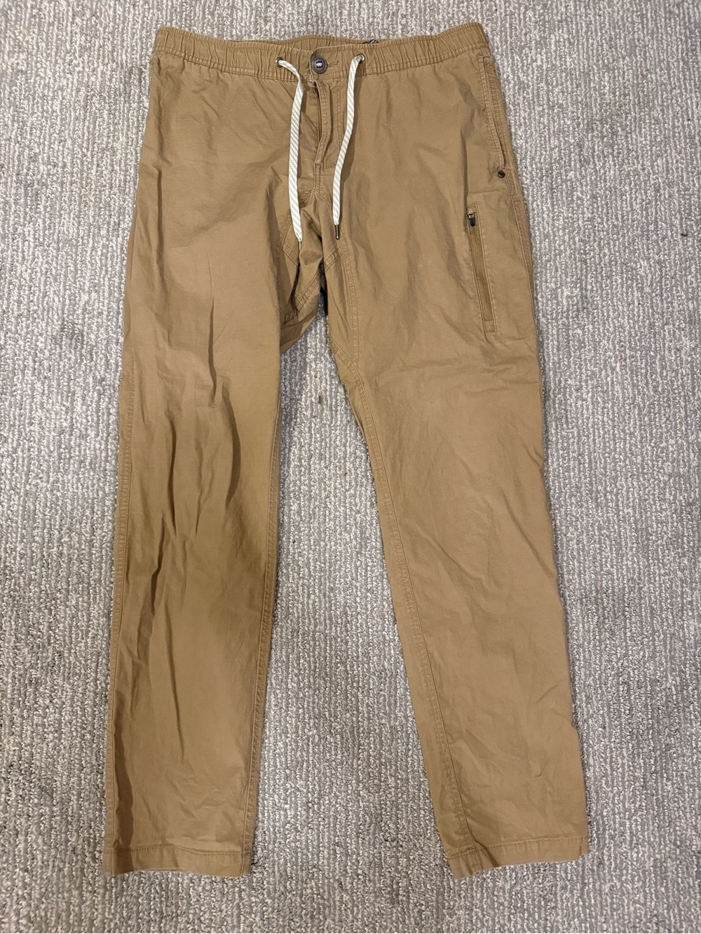 Vuori Men's Ripstop Pants XL Tan Khaki Drawstring Stretch Utility Casual